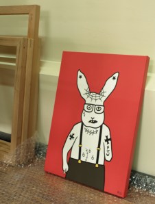 Bucky, a completed acrylic on canvas painting