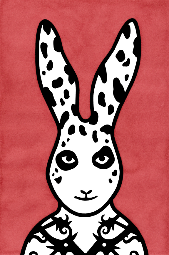 Jaspre, 2013, linocut and hand colouring by Rona Green