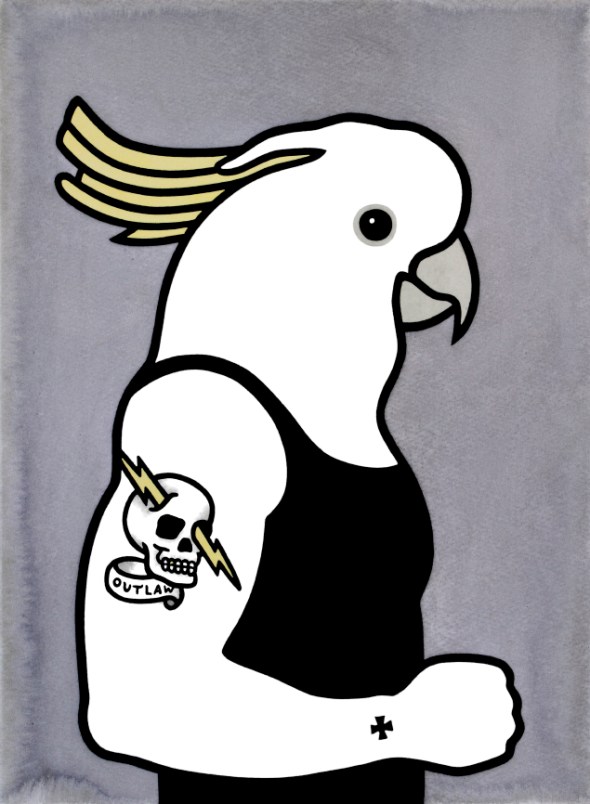 Rona Green, Brett, 2014, hand coloured linocut, 38 x 28 cm, edition 40