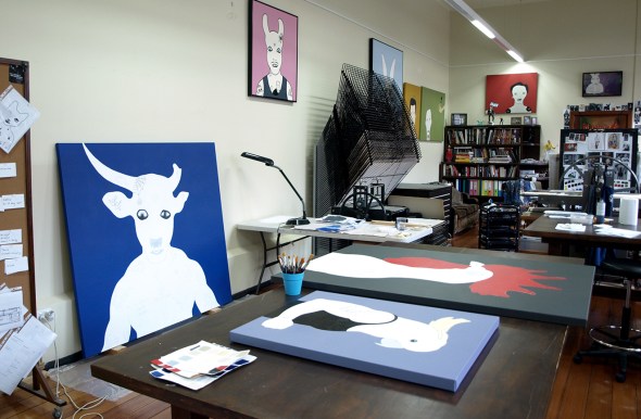 Work in progress for 'Chancing Your Arm' at Rona's studio